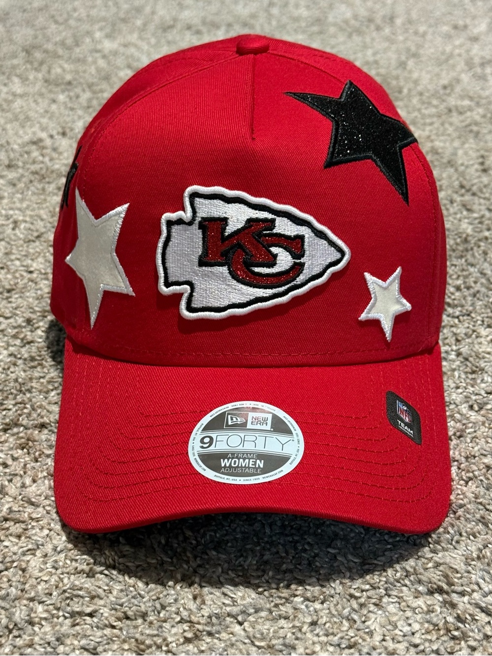 New Era Kansas City Chiefs Glitter Stardom A-Frame 9Forty Adjustable Hat - Picture 2 of 8